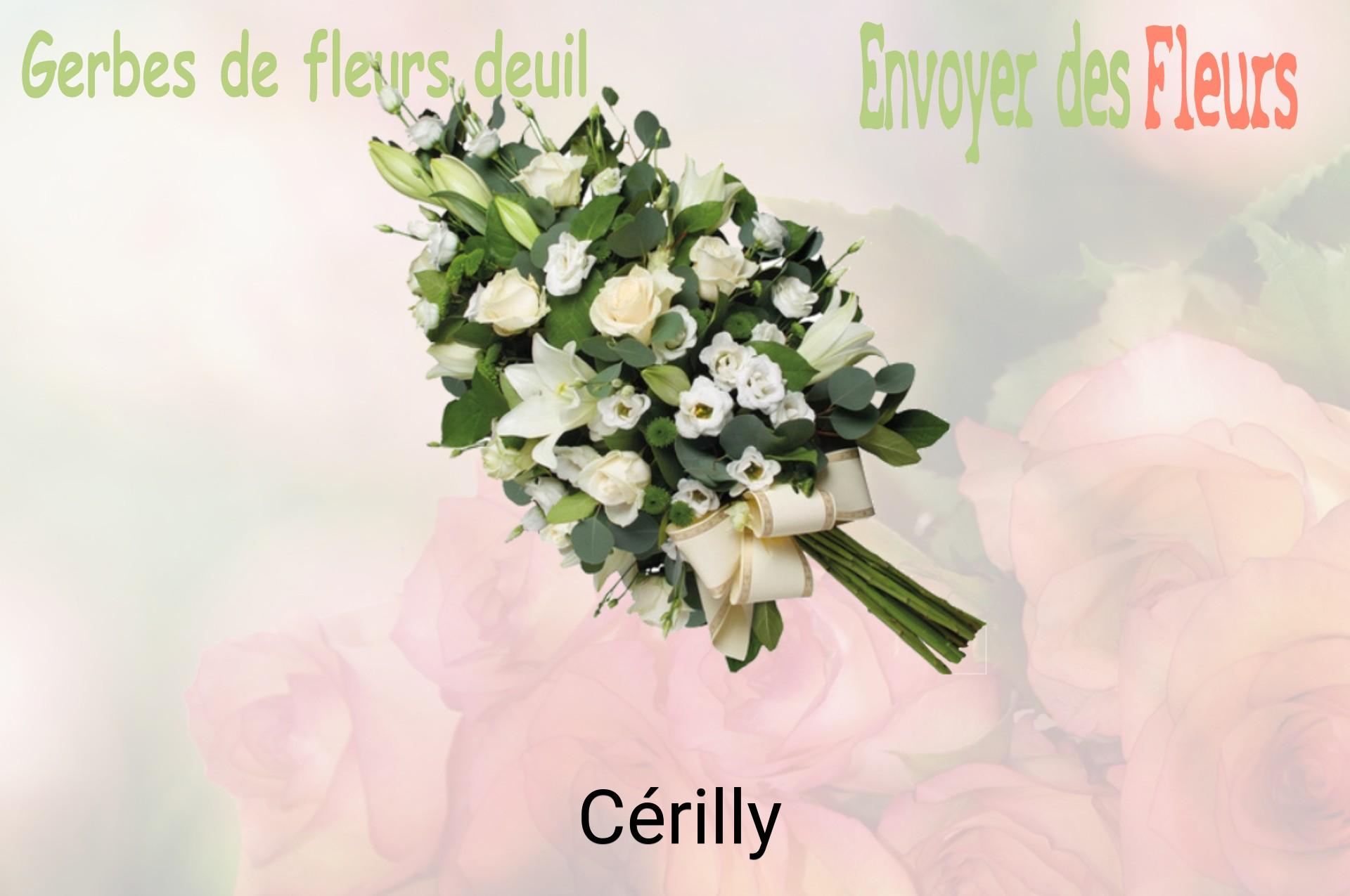 Gerbe de fleurs de deuil livrée à Cérilly